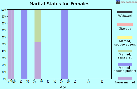 Zip code 46946 marital status for females