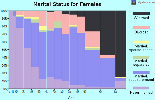 Zip code 46947 marital status for females