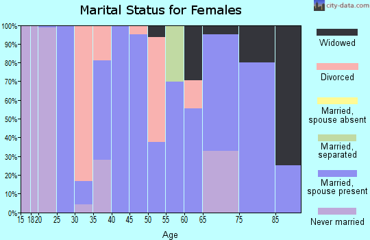 Zip code 46960 marital status for females