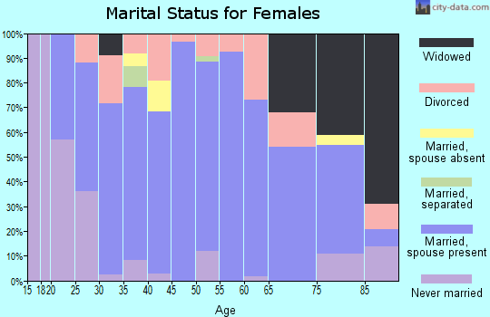 Zip code 46994 marital status for females