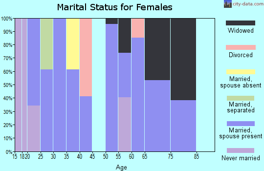 Zip code 47030 marital status for females