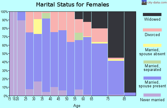 Zip code 47031 marital status for females