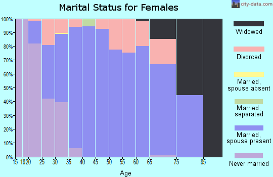 Zip code 47041 marital status for females