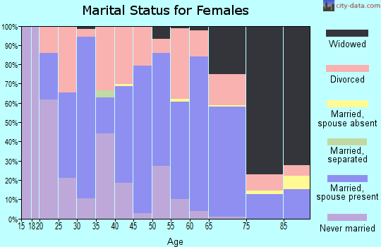 Zip code 47043 marital status for females
