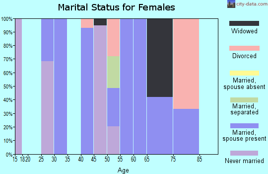 Zip code 47142 marital status for females