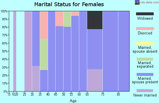 Zip code 47147 marital status for females