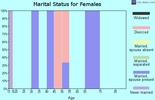 Zip code 47160 marital status for females