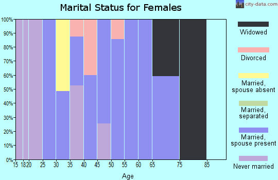 Zip code 47177 marital status for females