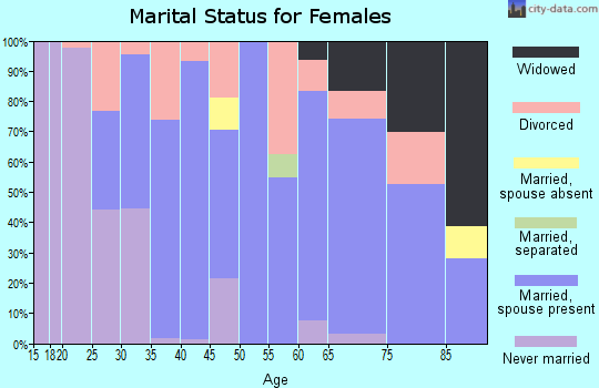 Zip code 47320 marital status for females