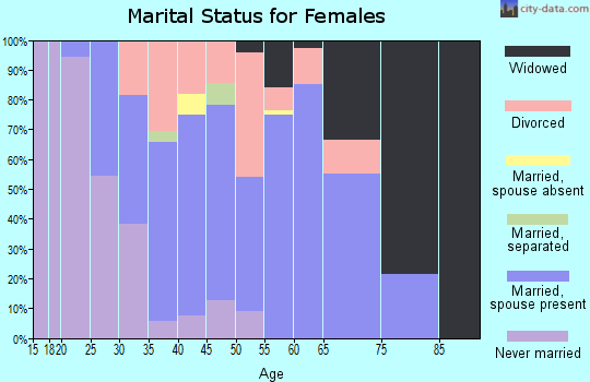 Zip code 47334 marital status for females