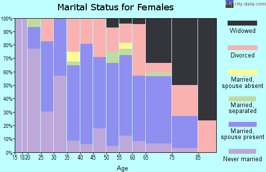 Zip code 47336 marital status for females