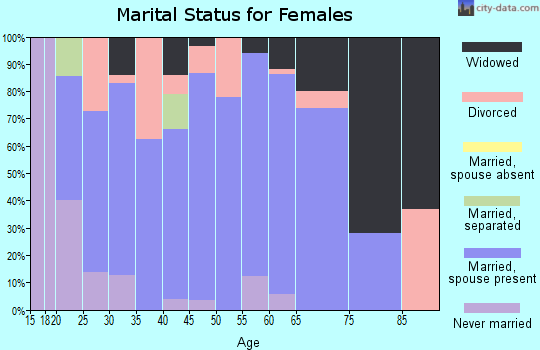 Zip code 47338 marital status for females