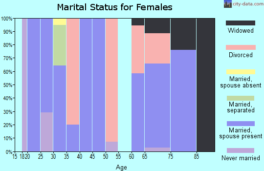 Zip code 47339 marital status for females