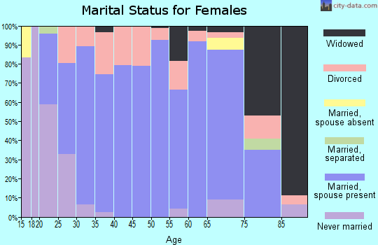 Zip code 47340 marital status for females