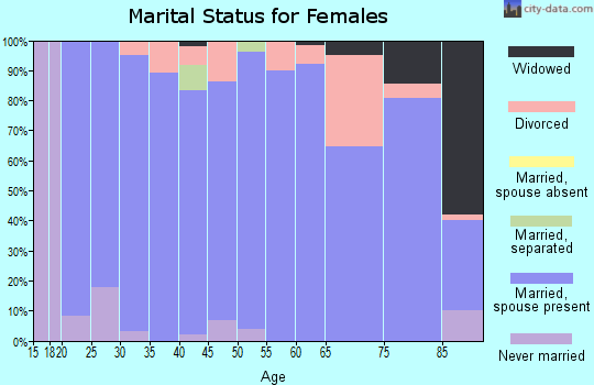 Zip code 47341 marital status for females