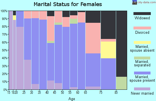 Zip code 47346 marital status for females
