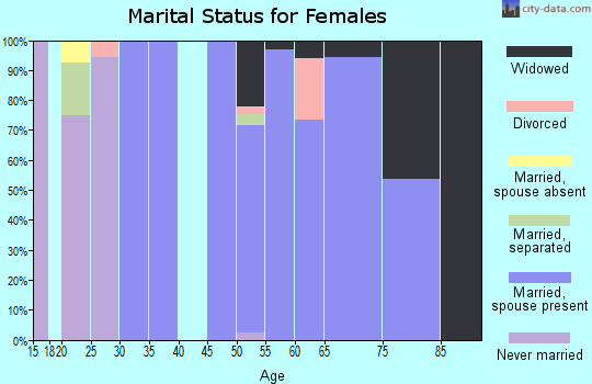 Zip code 47352 marital status for females