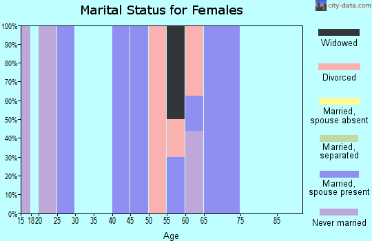 Zip code 47361 marital status for females