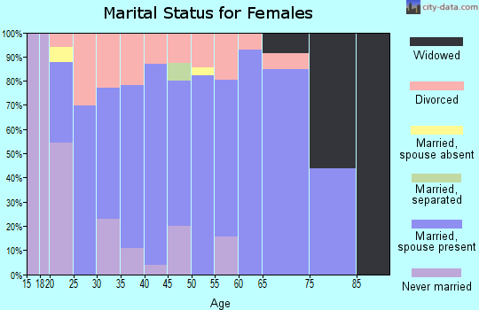 Zip code 47380 marital status for females
