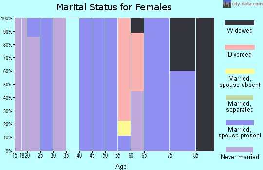Zip code 47382 marital status for females