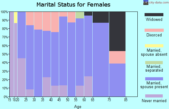 Zip code 47462 marital status for females