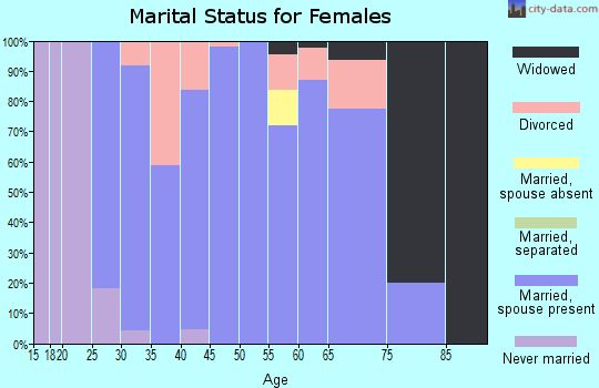 Zip code 47513 marital status for females