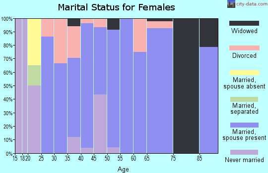 Zip code 47528 marital status for females