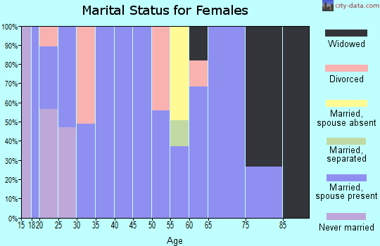 Zip code 47564 marital status for females