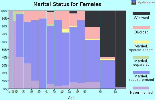 Zip code 47567 marital status for females