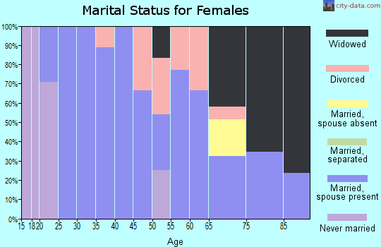 Zip code 47568 marital status for females