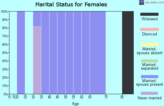 Zip code 47585 marital status for females
