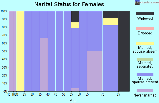 Zip code 47616 marital status for females