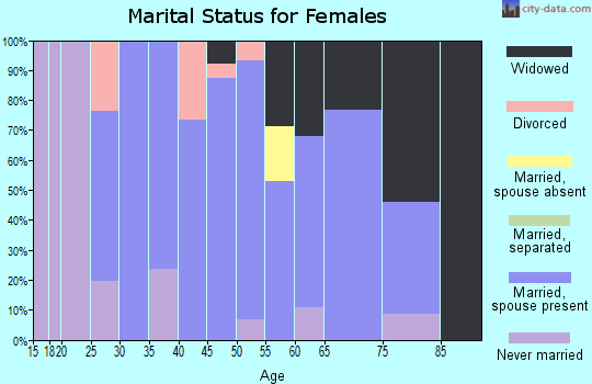 Zip code 47638 marital status for females