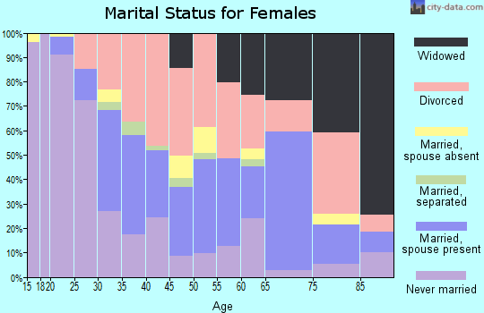 Zip code 47807 marital status for females