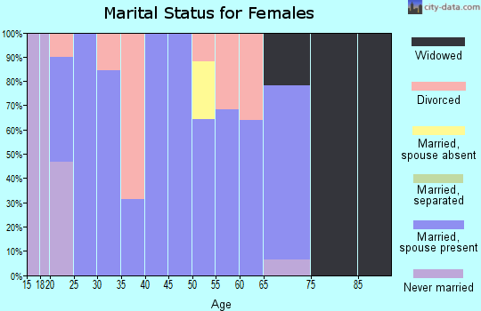 Zip code 47832 marital status for females