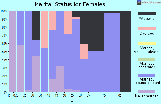 Zip code 47837 marital status for females