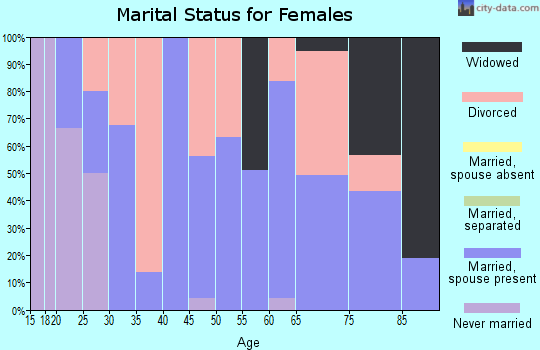 Zip code 47847 marital status for females