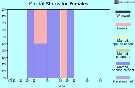 Zip code 47856 marital status for females