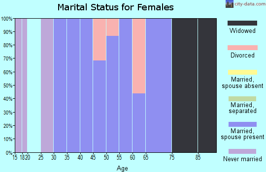 Zip code 47858 marital status for females