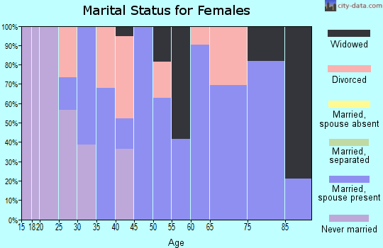 Zip code 47862 marital status for females