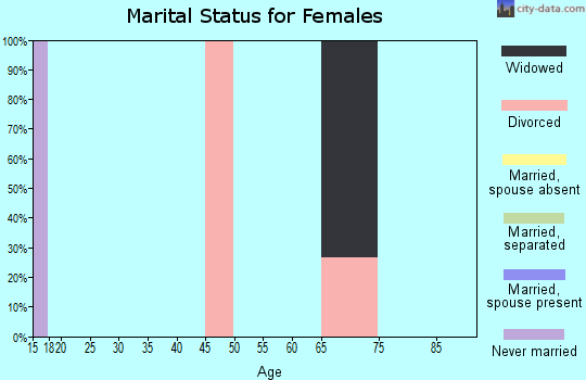 Zip code 47865 marital status for females