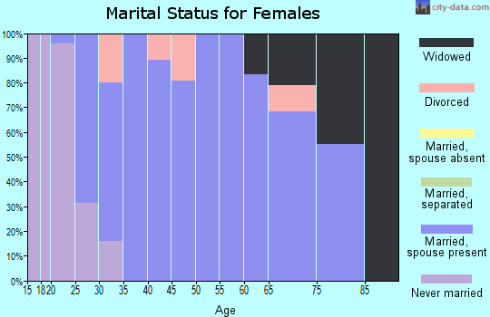Zip code 47929 marital status for females