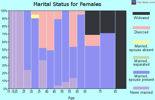 Zip code 47940 marital status for females