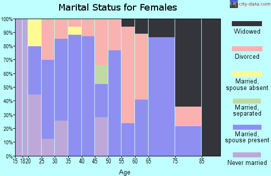 Zip code 47941 marital status for females