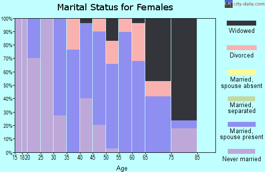 Zip code 47942 marital status for females