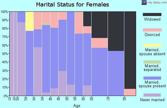 Zip code 47963 marital status for females