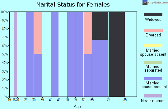 Zip code 47964 marital status for females