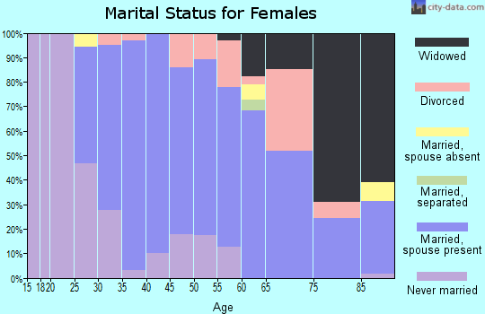 Zip code 48070 marital status for females
