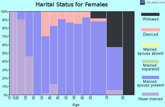 Zip code 48095 marital status for females