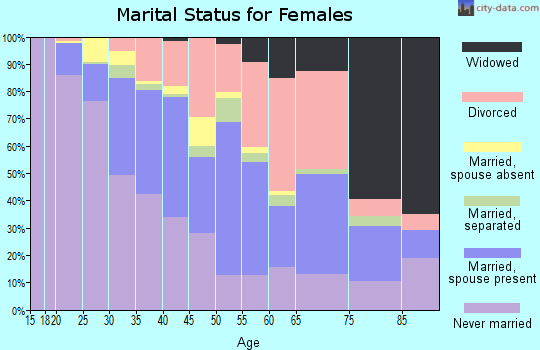 Zip code 48340 marital status for females